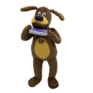 The Wiggles Wags The Dog Plush 10” Brown Yellow Stuffed Toy Harmonica